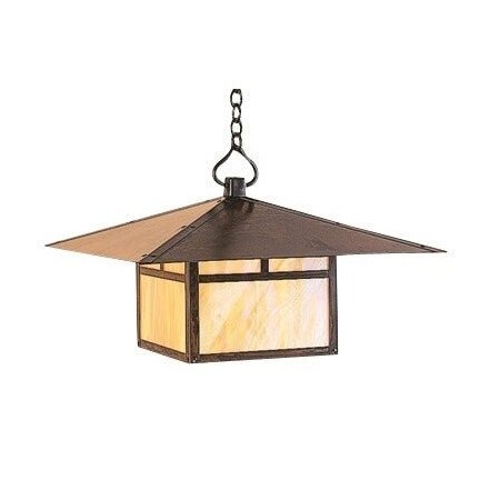 Arroyo Craftsman 24" Monterey Pendant Without Overlay (Empty), Rustic Brown, Off White Glass MH-24EOF-RB